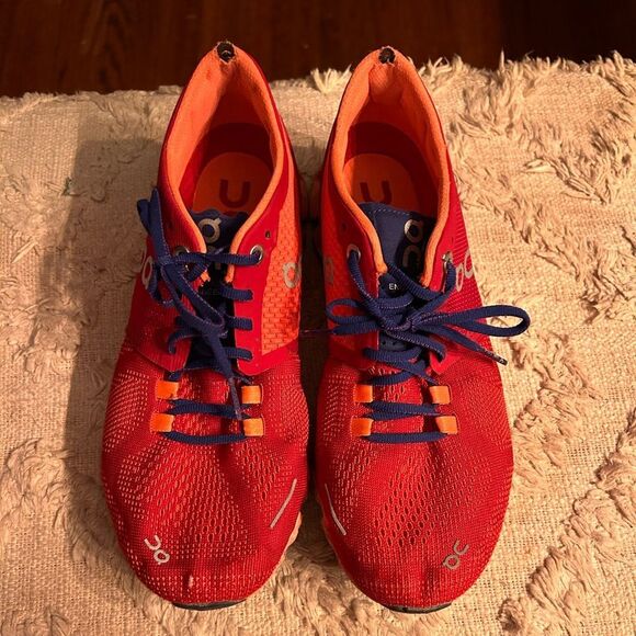 On Running Red and Orange Women's Sneakers - Picture 2 of 8